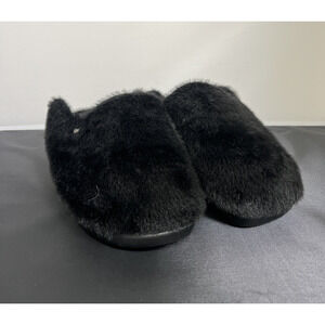 Alegria Leisurelee 2 Women's Faux Fur Slippers Size 41 (10.5/11) Black NWOT FS